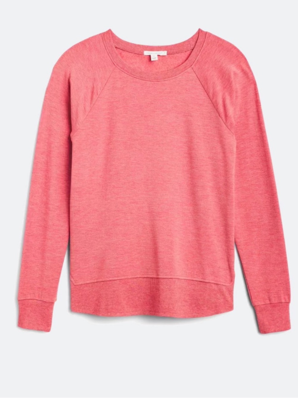 Threads 4 Thoughts Women’s Leelu Rib Hem Raglan coral Sweatshirt LARGE